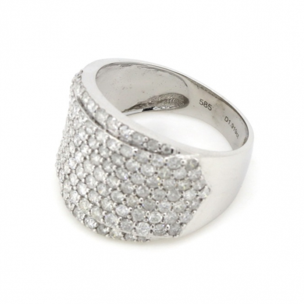 1.919ct White Gold Diamond Cluster Ring