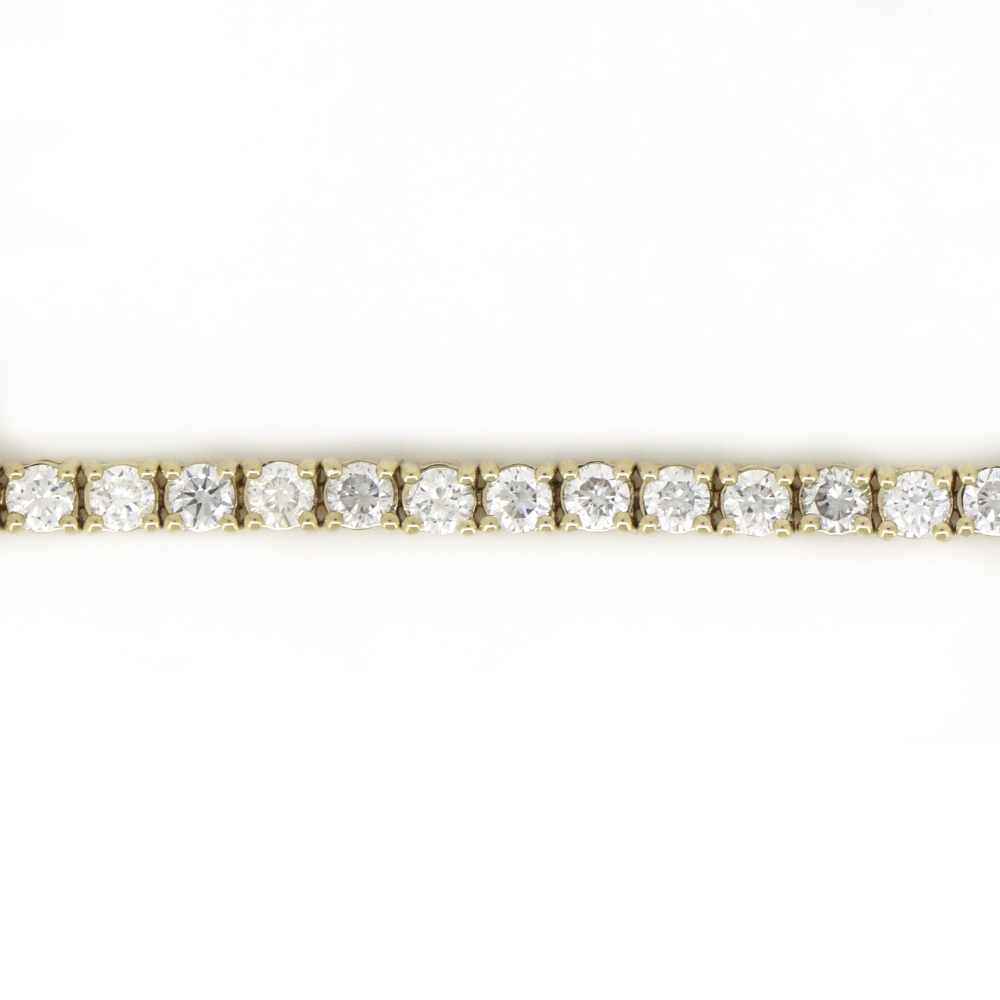 9K Yellow Gold, 2.50ct Diamond, Tennis Bracelet