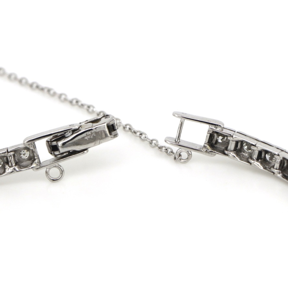White Gold Aquamarine & Diamond Art Deco Inspired Bracelet