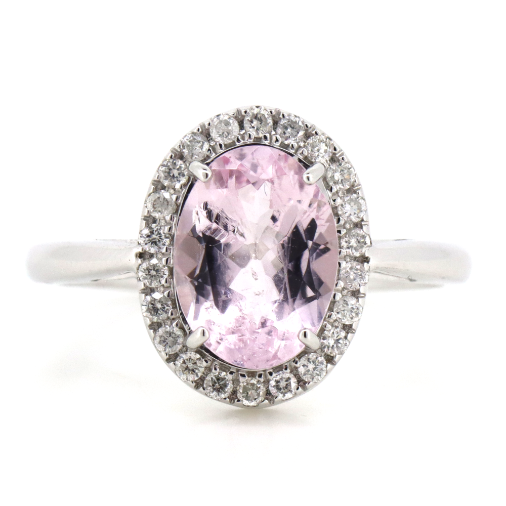 2.24ct Morganite and Diamond Halo Ring