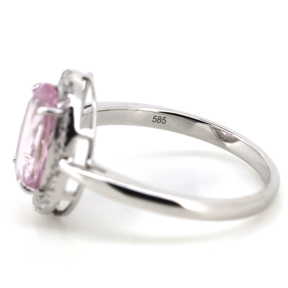 2.24ct Morganite and Diamond Halo Ring