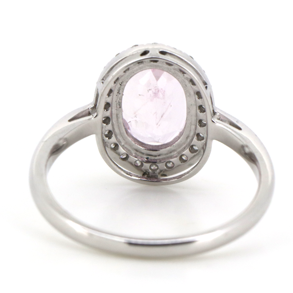 2.24ct Morganite and Diamond Halo Ring