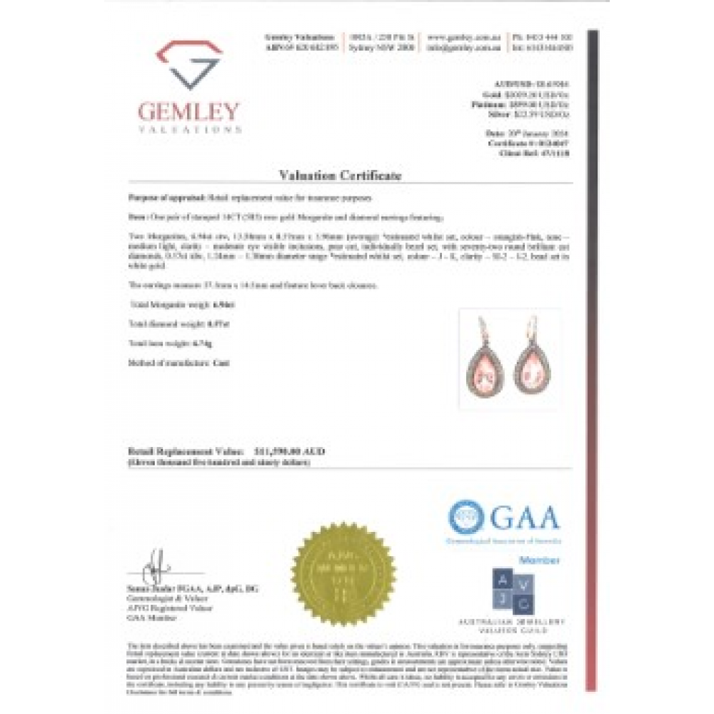 Morganite and Diamond Antique-Inspired Drop Earrings