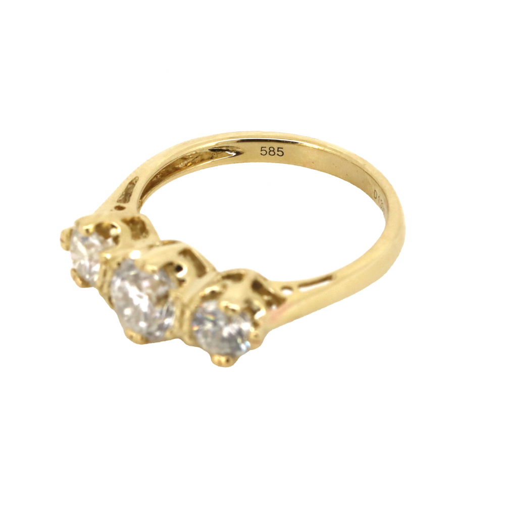 White Gold and Diamond Trilogy Ring