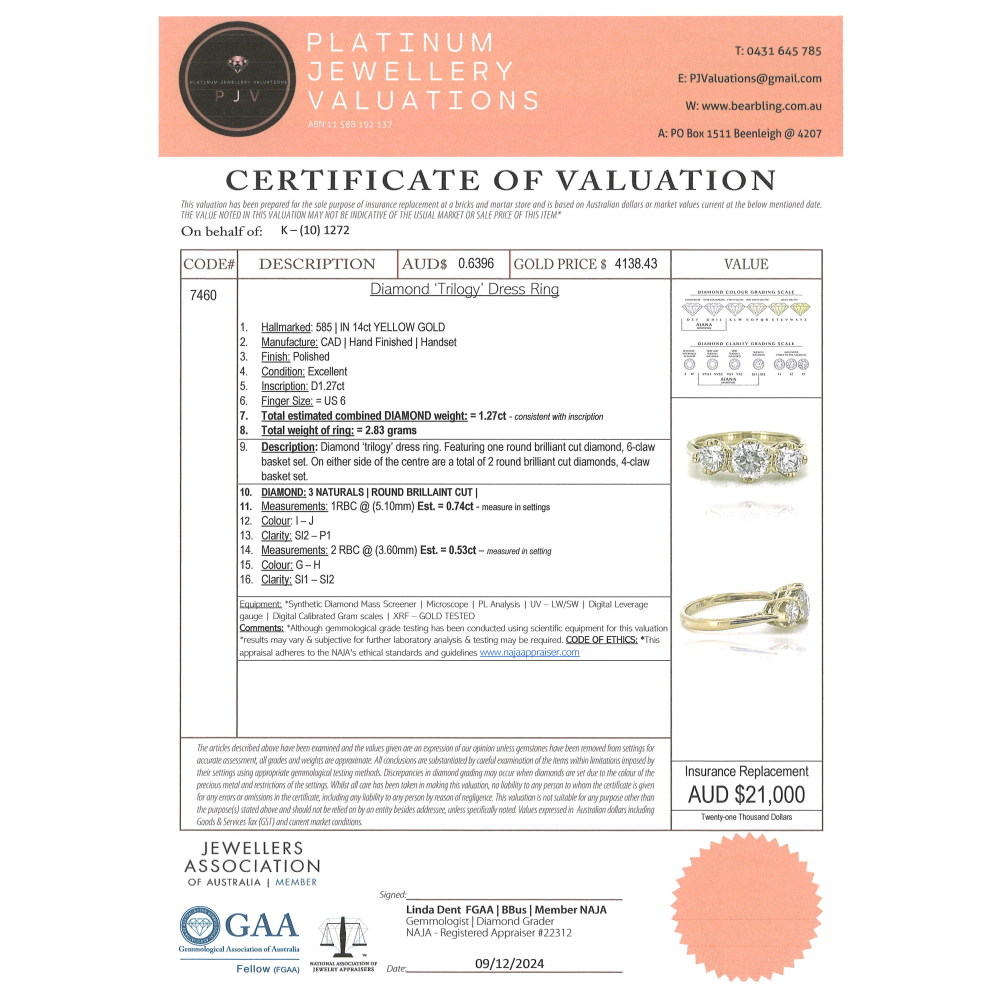 White Gold and Diamond Trilogy Ring