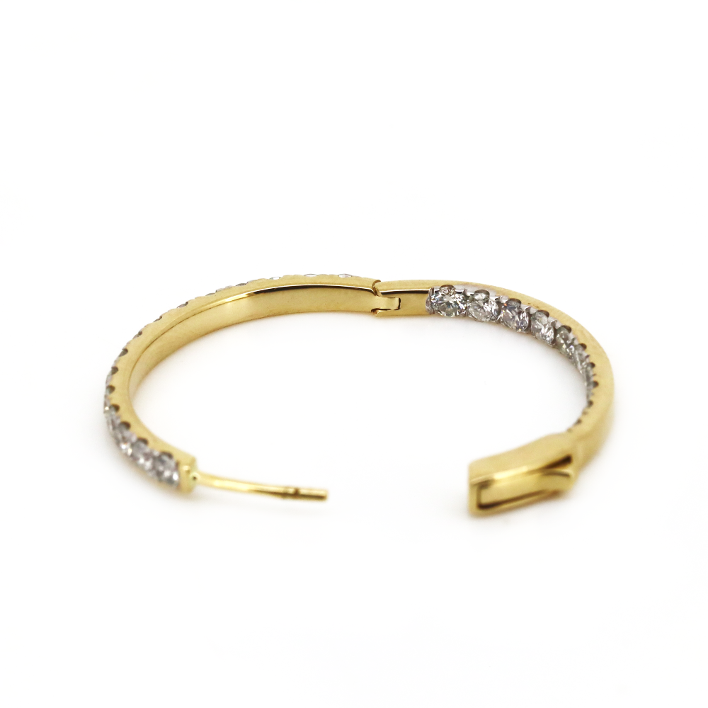 Yellow Gold Diamond Hoop Earrings