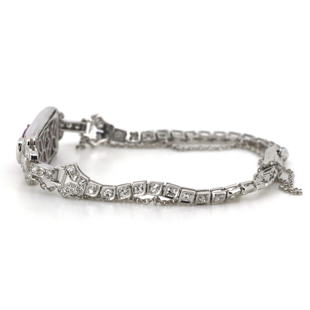 White Gold Sapphire and Diamond Art Deco Bracelet