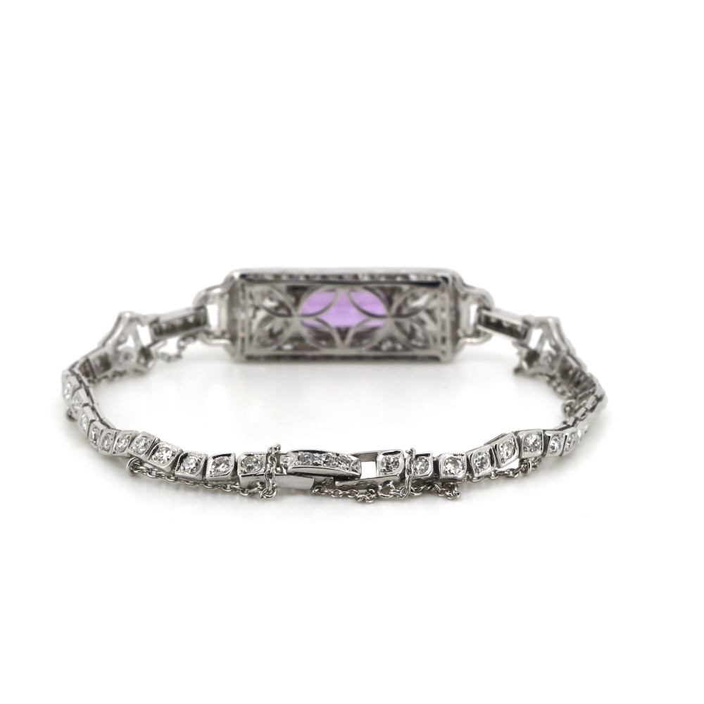 White Gold Sapphire and Diamond Art Deco Bracelet