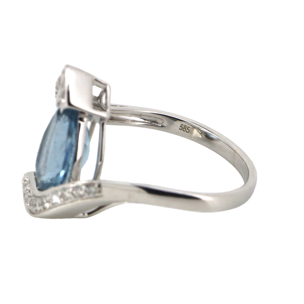 2.36ct White Gold Aquamarine and Diamond Dress Ring