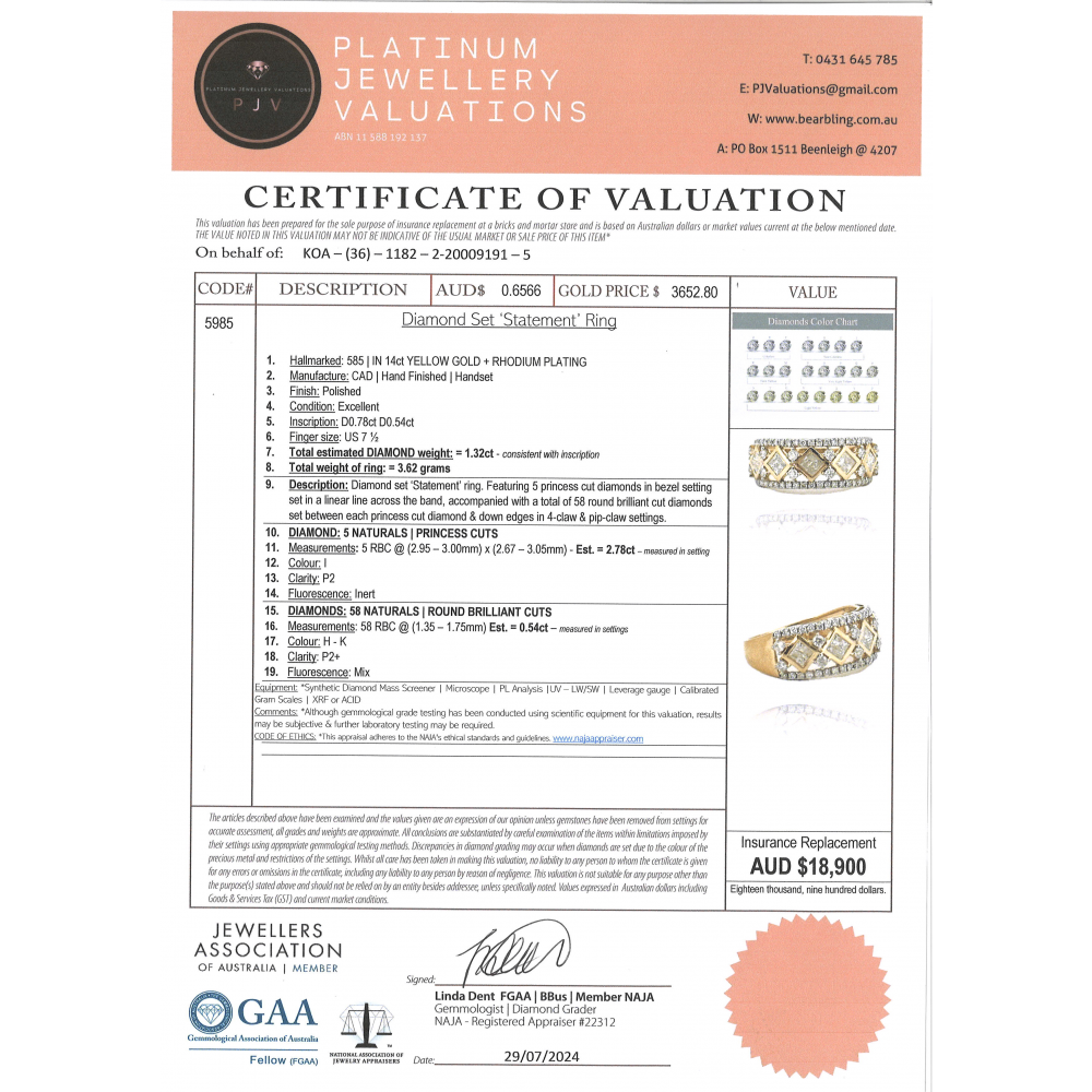 Yellow Gold Decorative Diamond Band – Structured Geometry & Seamless Sparkle