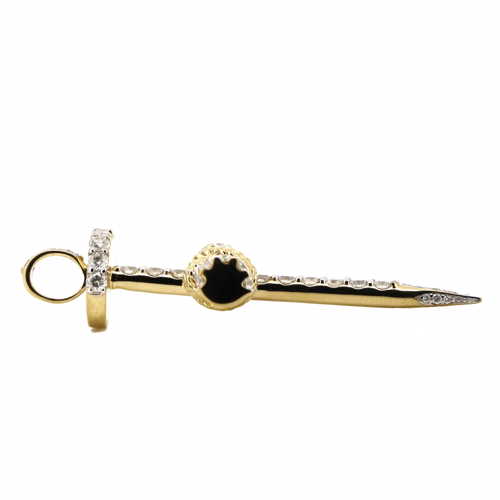 Yellow Gold and Diamond Crucifix Pendant