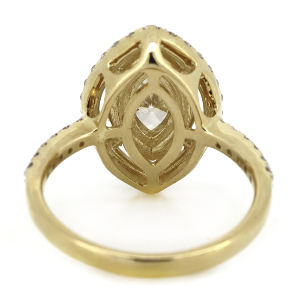 Yellow Gold and Diamond Double Halo Ring