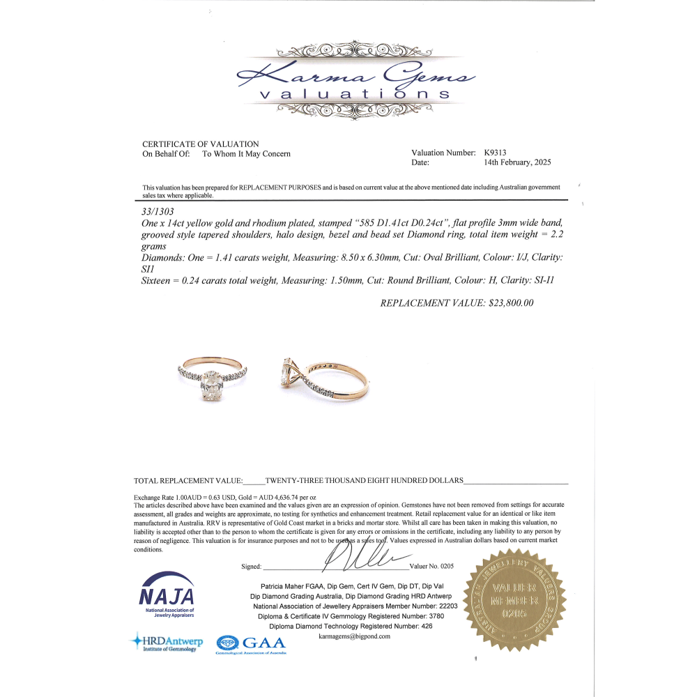 1.41ct Yellow Gold and Diamond Classic Ring
