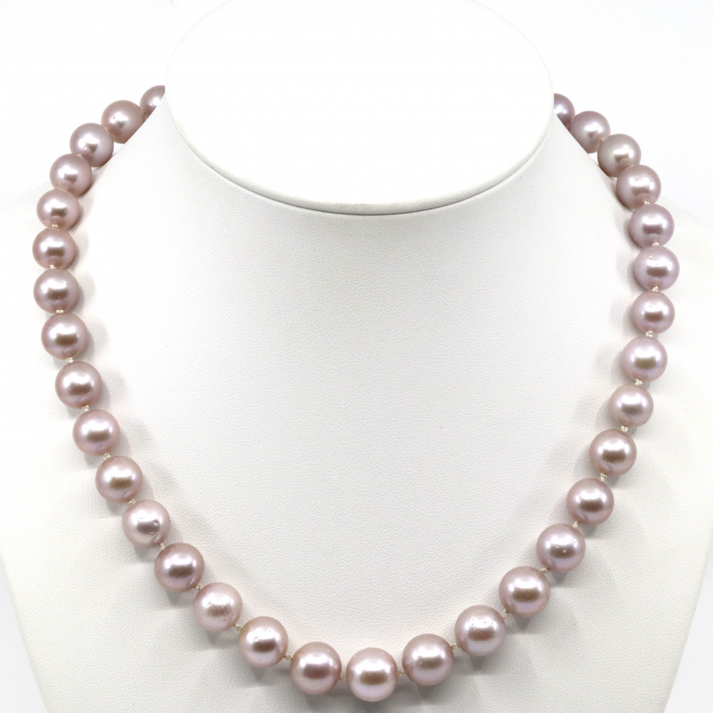 Pink Cultured Pearl and Diamond Strand Necklace