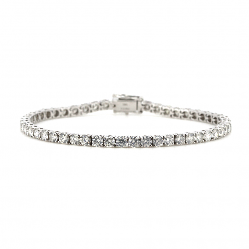 4.52ct White Gold Diamond Tennis Bracelet