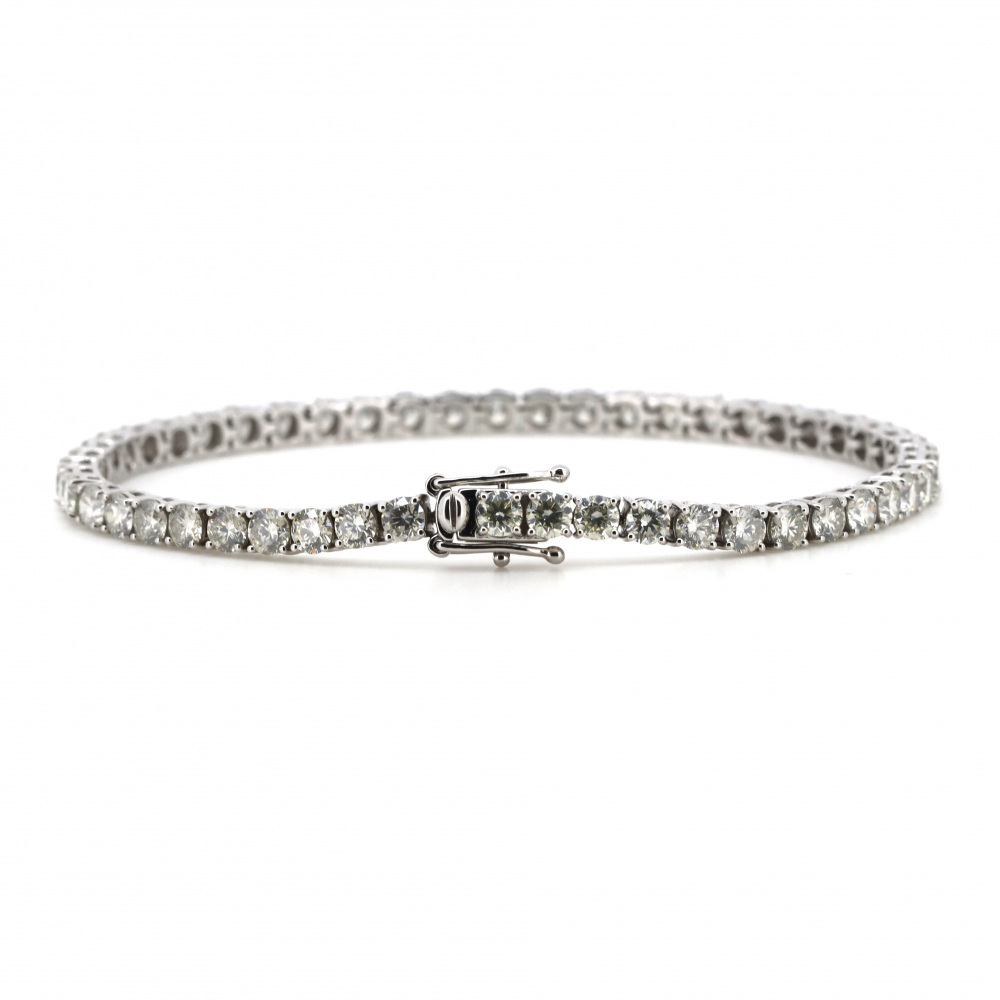 4.52ct White Gold Diamond Tennis Bracelet