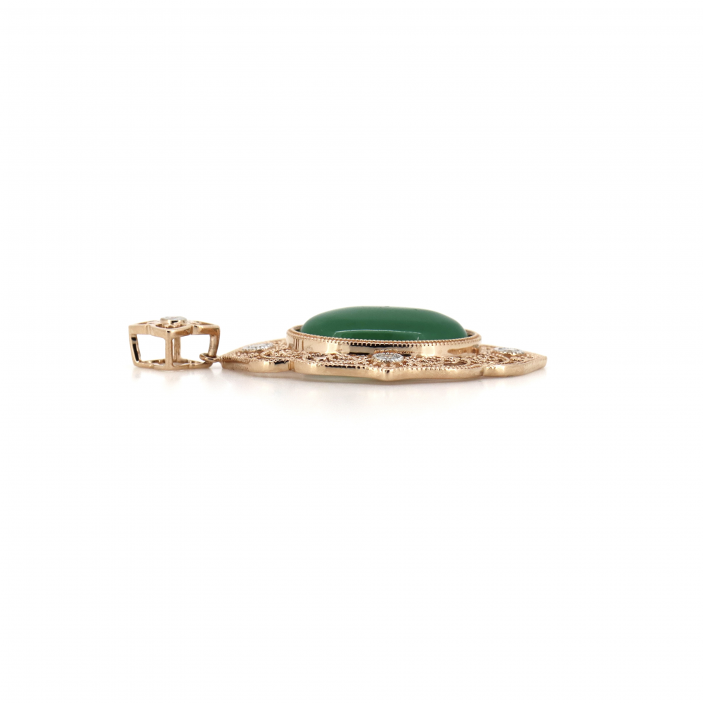 9.31ct Jade and Diamond Antique Inspired Pendant