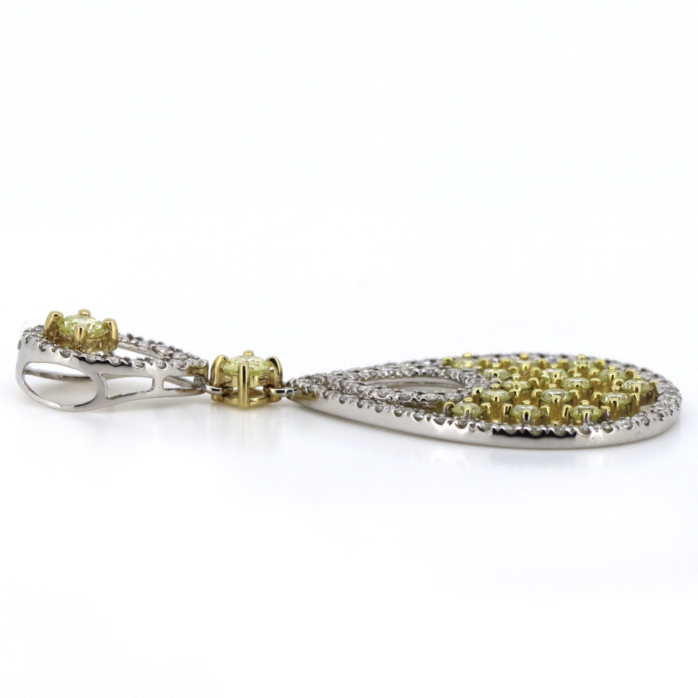 Yellow/White Gold, Fancy Yellow Diamond and Diamond, Decorative Pendant