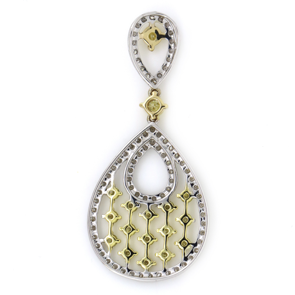 Yellow/White Gold, Fancy Yellow Diamond and Diamond, Decorative Pendant