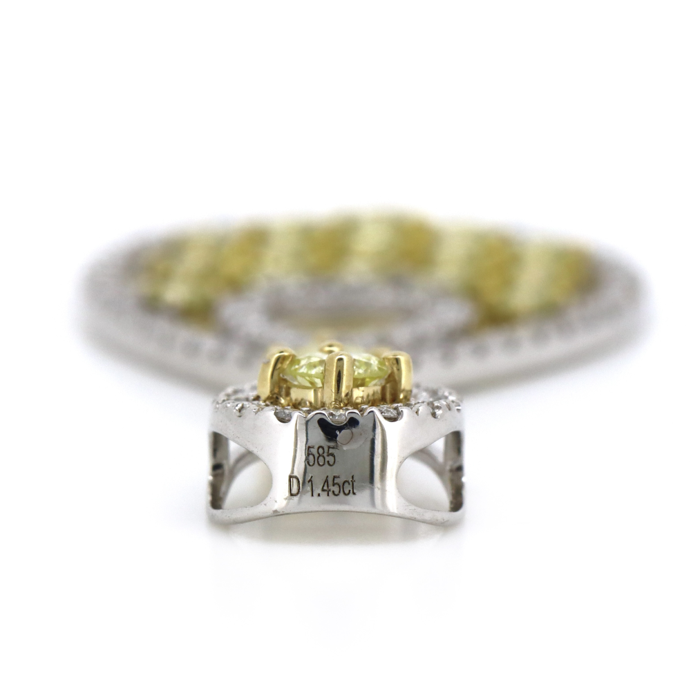 Yellow/White Gold, Fancy Yellow Diamond and Diamond, Decorative Pendant