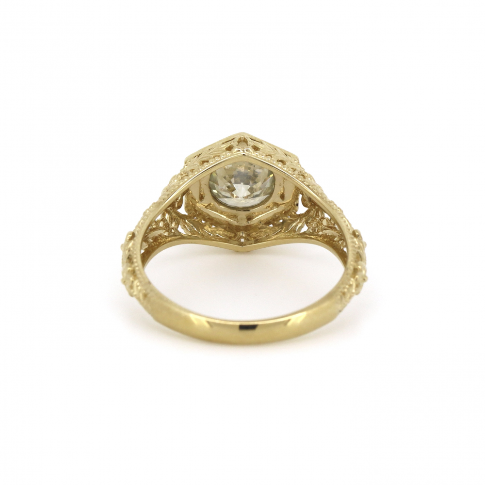 Yellow Diamond Art Deco Ring
