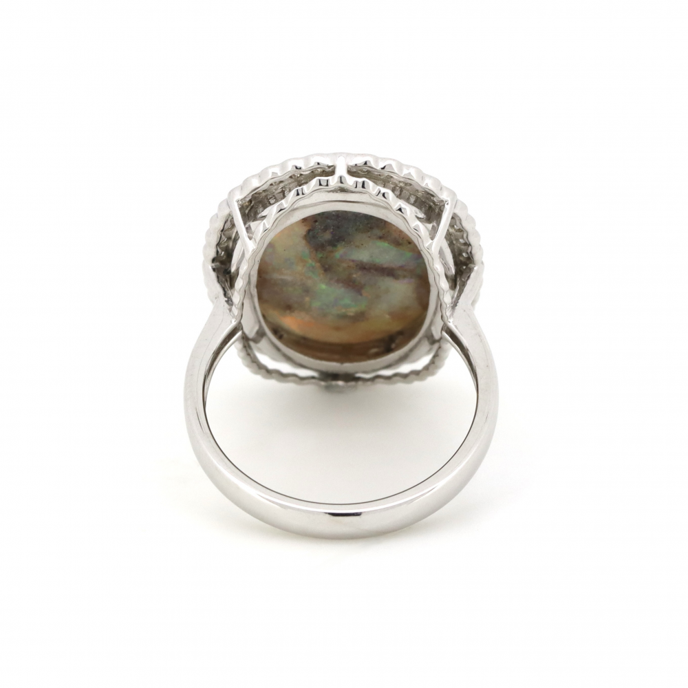 6.58ct Coober Pedy Opal and Diamond Cocktail Ring