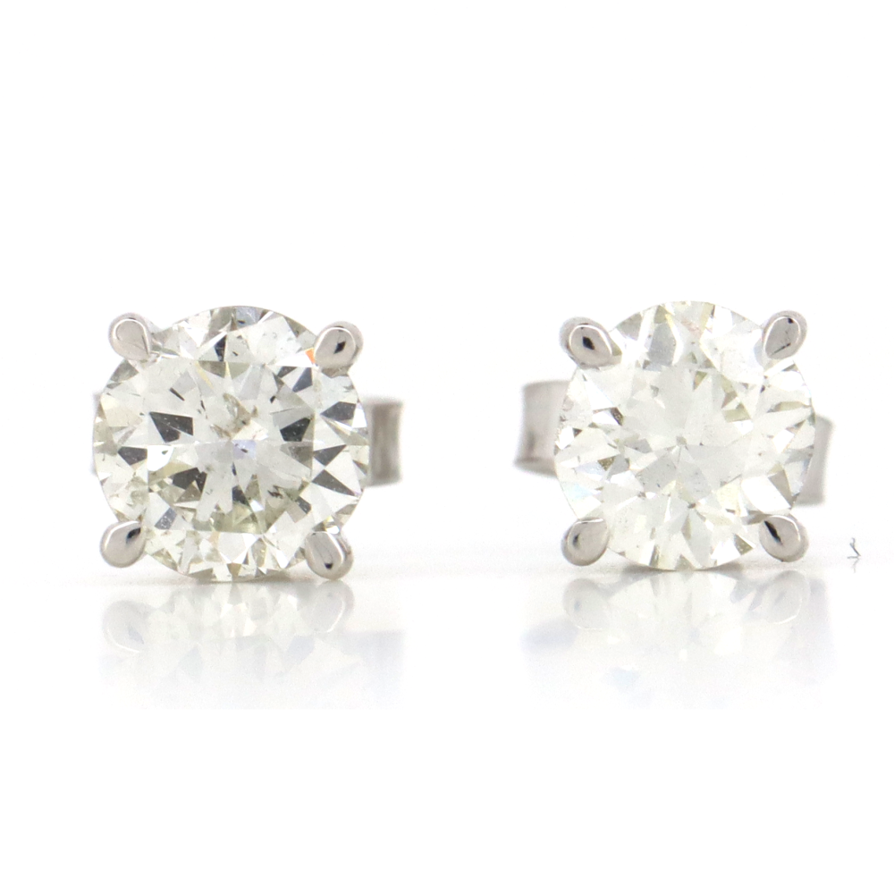 1.14ct White Gold Diamond Stud Earrings