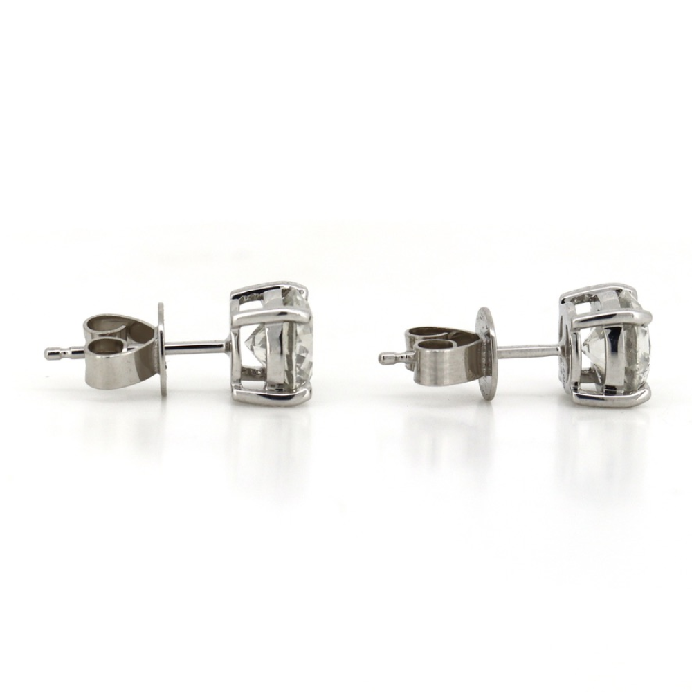 White Gold, 2.04ct TDW Diamond Solitaire Stud Earrings