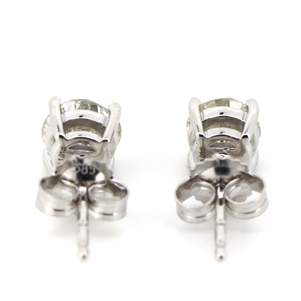 1.14ct White Gold Diamond Stud Earrings