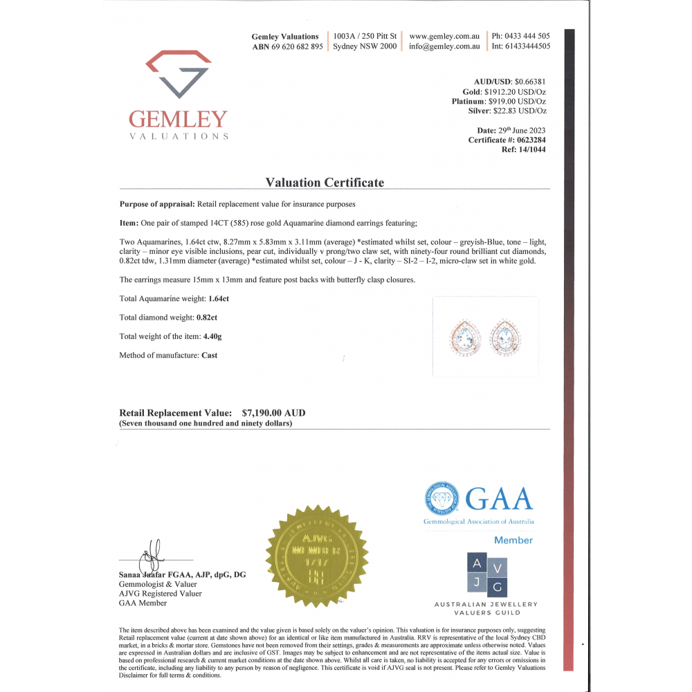 Rose Gold Aquamarine and Diamond Double Halo Stud Earrings