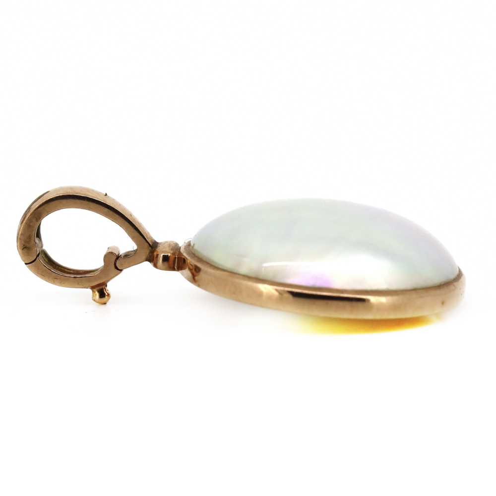 9K Rose Gold and White Mabe Pearl Pendant