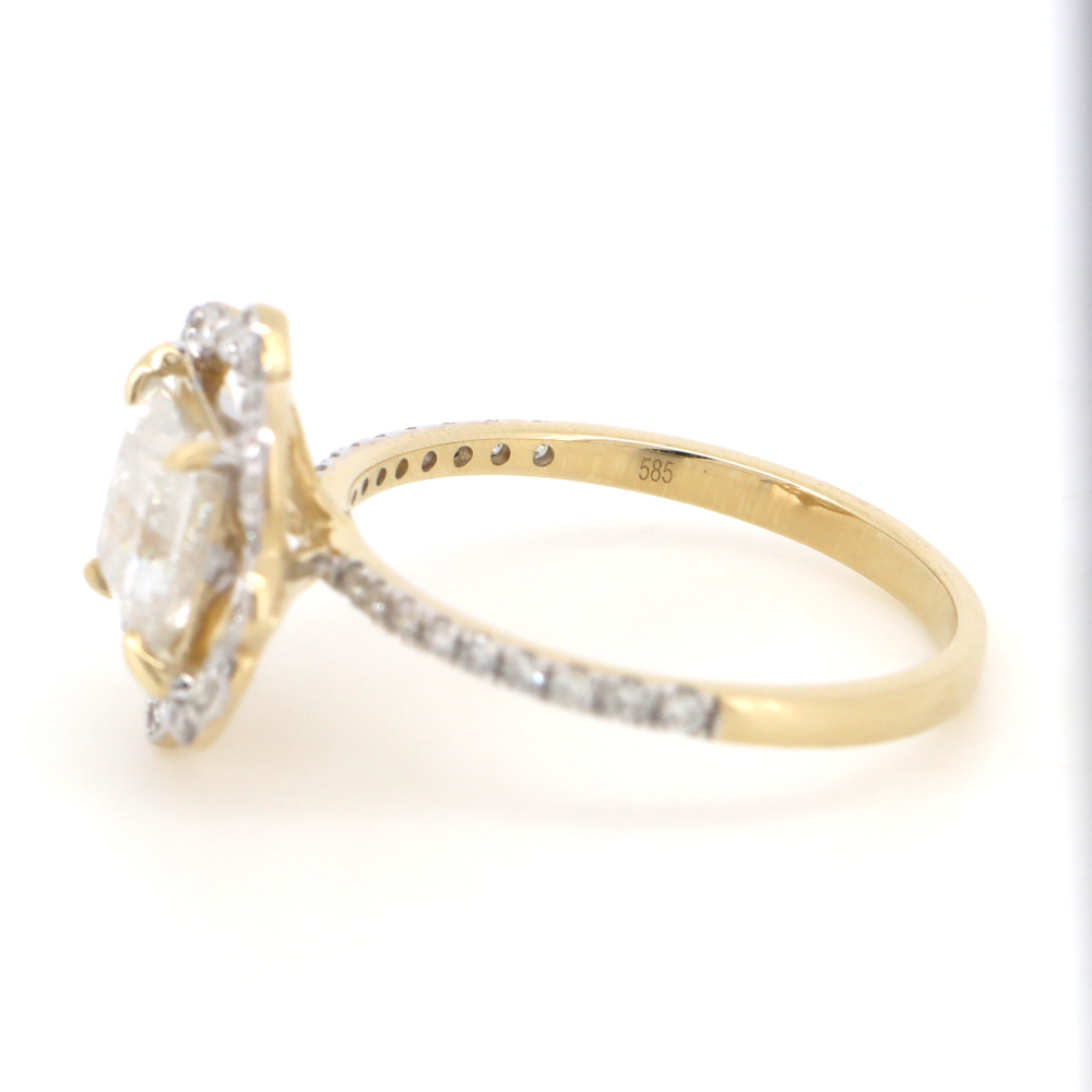 1.57ct Yellow Gold and Diamond Antique-Inspired Ring