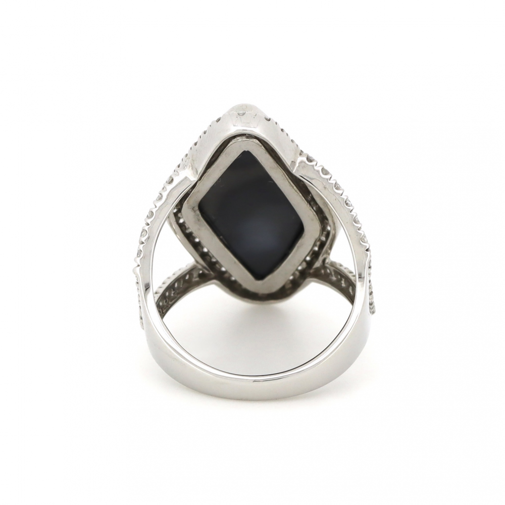 6.69ct Lightning Ridge Opal and Diamond Statement Ring