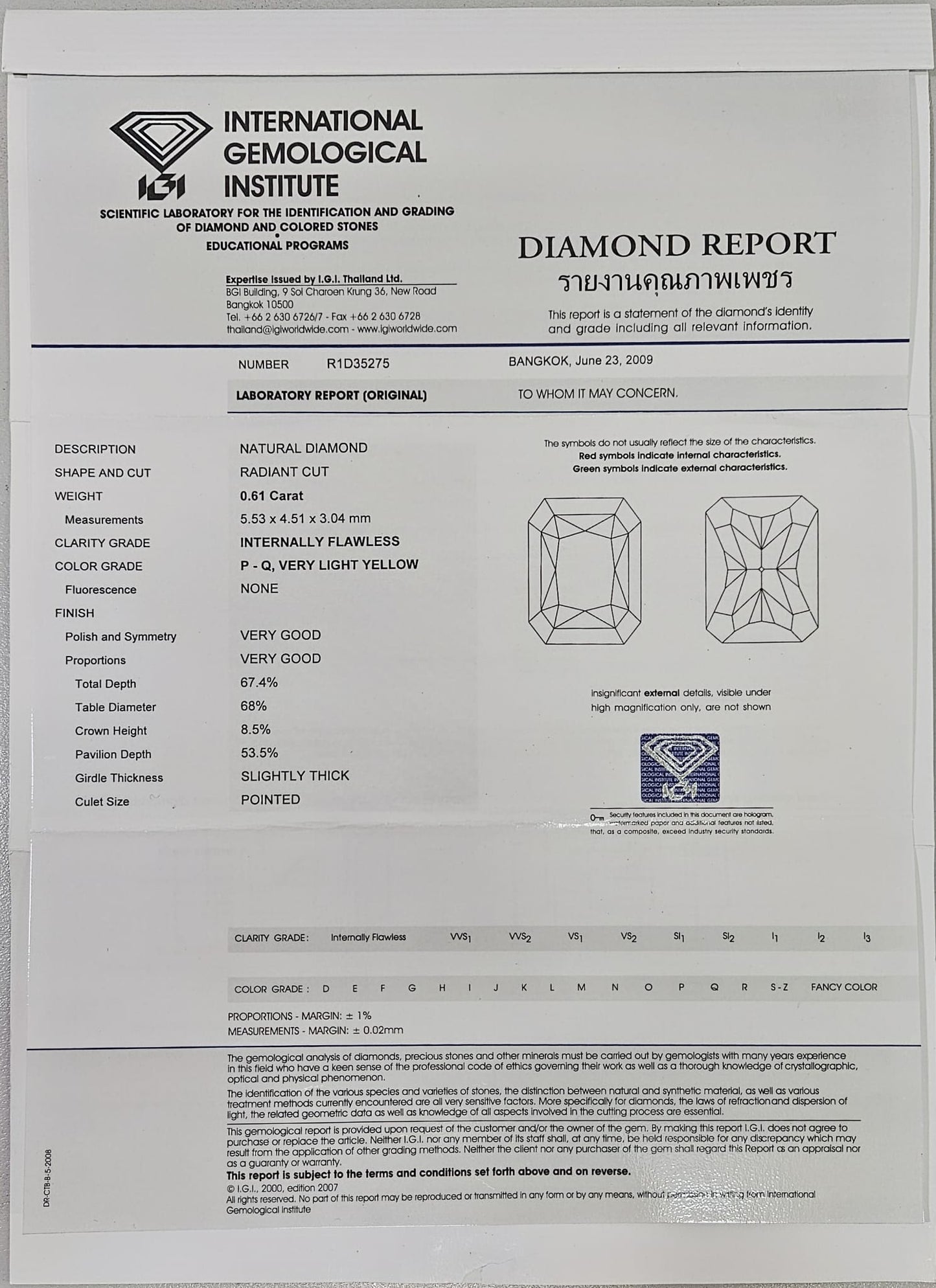 0.61ct Yellow and white diamond ring