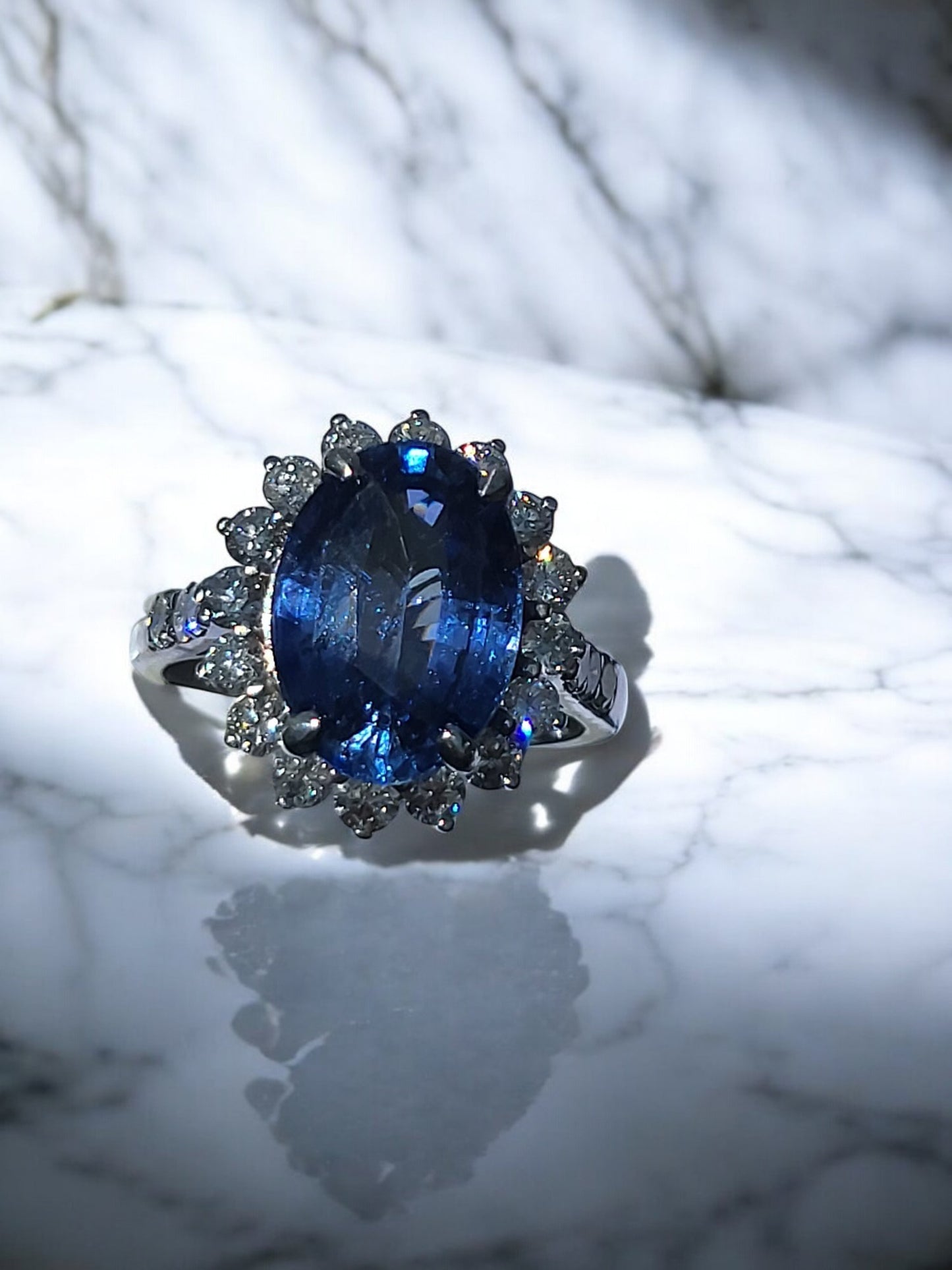 5.57ct Ceylon Sapphire and Diamond Ring