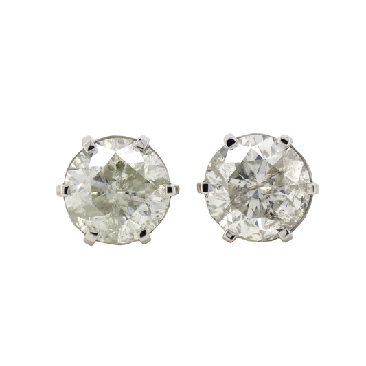 6.16ct White Gold and Diamond Stud Earrings