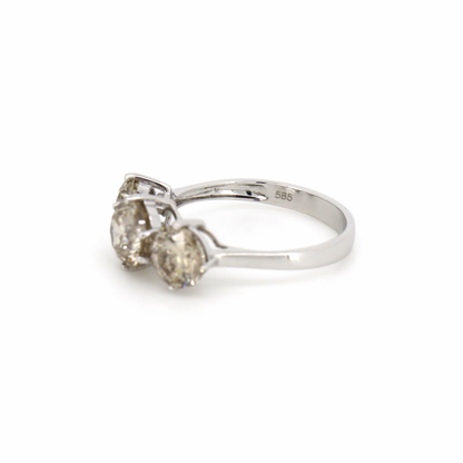 1.50ct Round Brilliant Cut Champagne Diamond Ring with Side Stones