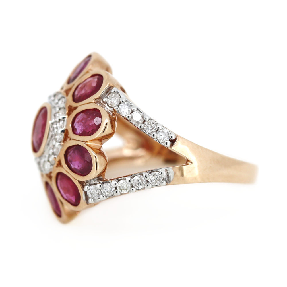 Pink Sapphire & Diamond Floral Statement Ring