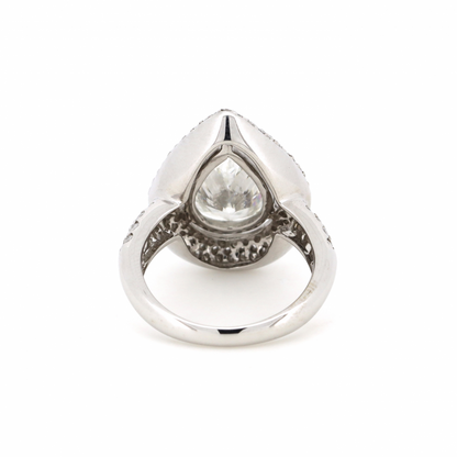 3.02ct Pear cut Diamond Cluster Statement Ring