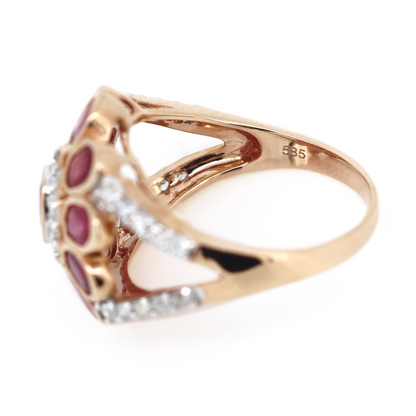 Pink Sapphire & Diamond Floral Statement Ring