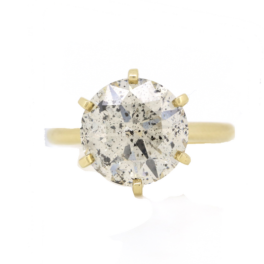 5.122ct Yellow Gold and Diamond Solitaire Ring