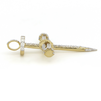 Yellow Gold, 1.392ct TDW Diamond, Crucifix Pendant