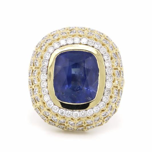 7.77ct Ceylon Sapphire and Diamond Cocktail Ring
