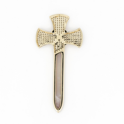 6.77ct Lightning Ridge Opal & Diamond Cross Pendant – Rare Opal Brilliance