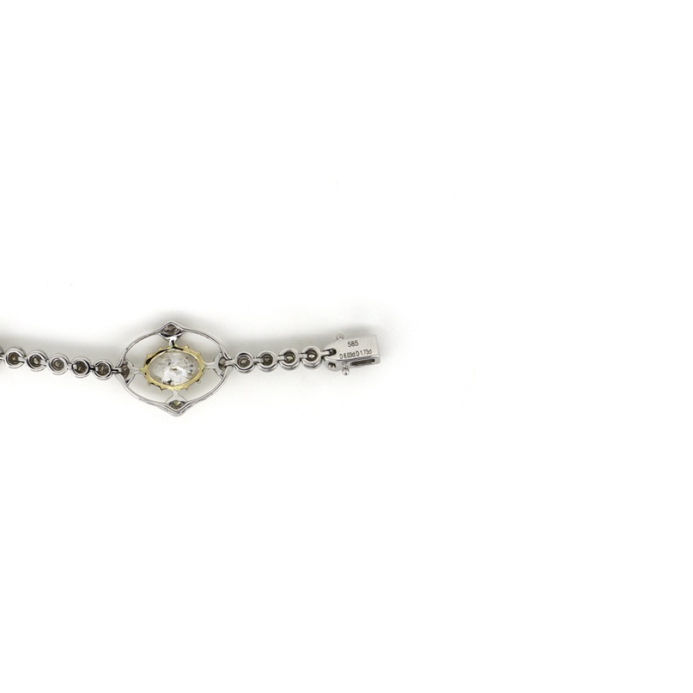 White/Yellow Gold and Diamond Line Bracelet