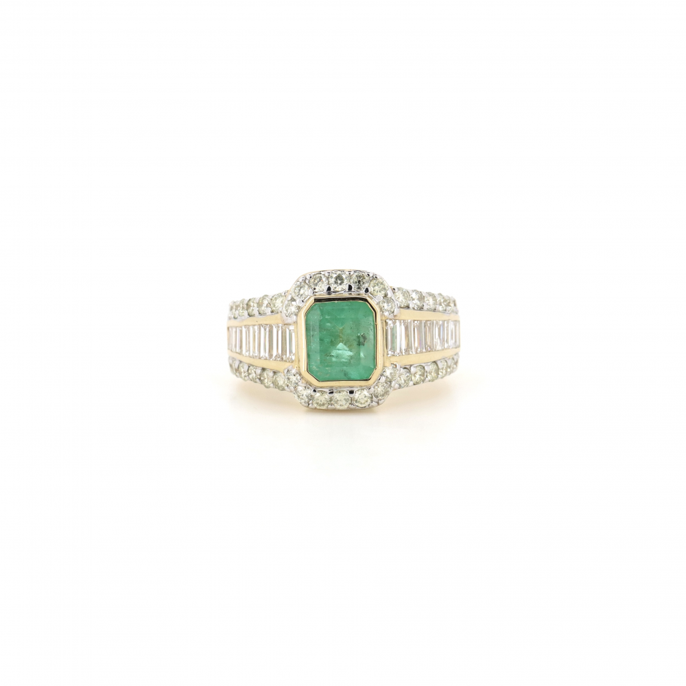 Colombian Emerald and Diamond Cocktail Ring