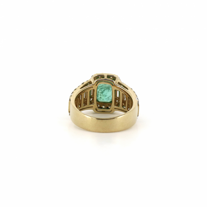 Colombian Emerald and Diamond Cocktail Ring