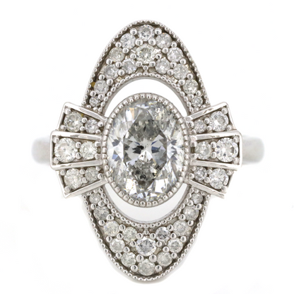 White Gold Diamond Art Deco Inspired Ring