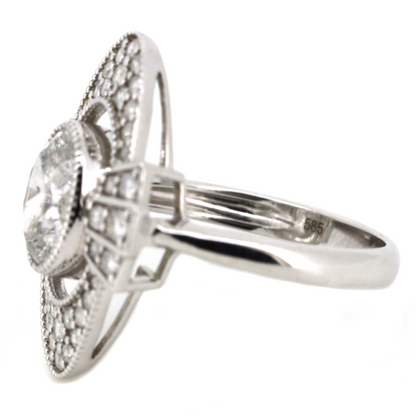 White Gold Diamond Art Deco Inspired Ring