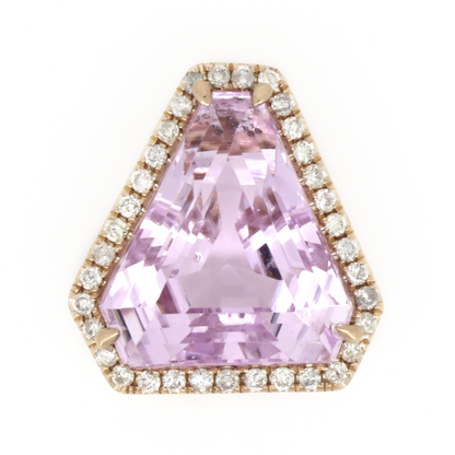 Rose Gold Kunzite & Diamond Statement Pendant